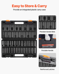 Impact Sockets Set 1/2 Inch Drive 26 PCS Metric 10mm - 36mm Deep 6-Point Set