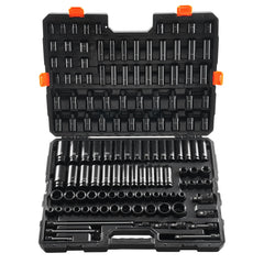 Impact Sockets Set 130PCS 6-Point 3/8" & 1/2" Drive Bit Ratchet Tool Kit