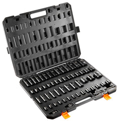 Impact Sockets Set 59pcs 6-Point 3/8" & 1/2" Drive Bit Ratchet Tool Kit