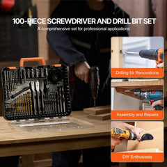 Drill Bit Set 100PCS Screwdriver Bit Set with Carrying Case Multi-purpose