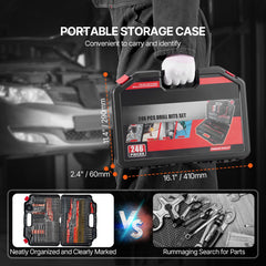 Drill Bit Set, 246 Pieces Drill and Driver Bit Set, Screwdriver Bit Set Suitable for Wood Metal Cement Drilling and Screw Driving, Drill Bit Sets Combo Kit Assorted in Organized Carrying Case