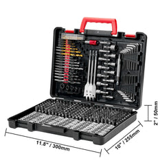 Drill Bit Set, 318 Pieces Drill and Driver Bit Set, Screwdriver Bit Set Suitable for Wood Metal Cement Drilling and Screw Driving, Drill Bit Sets Combo Kit Assorted in Organized Carrying Case
