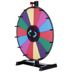 24 inch Spinning Prize Wheel, 14 Slots Tabletop Spinner, Heavy Duty Roulette Wheel with a Dry Erase and 2 Markers, Win Fortune Spin Games in Party Pub Trade Show Carnival