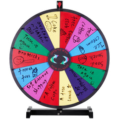 24 inch Spinning Prize Wheel, 14 Slots Tabletop Spinner, Heavy Duty Roulette Wheel with a Dry Erase and 2 Markers, Win Fortune Spin Games in Party Pub Trade Show Carnival