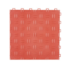 Garage Tiles Interlocking, 12 x 12 x 0.53 inch 25 Pack Garage Floor Covering Tiles, Non-Slip Double-Sided Texture Garage Flooring Tiles, for Garages, Basements, Repair Shops, Red