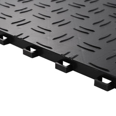 Garage Tiles Interlocking, 12 x 12 x 0.53 inch 50 Pack Garage Floor Covering Tiles, Non-Slip Double-Sided Texture Garage Flooring Tiles, for Garages, Basements, Repair Shops, Black