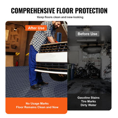 Garage Tiles Interlocking, 12 x 12 x 0.53 inch 25 Pack Garage Floor Covering Tiles, Non-Slip Double-Sided Texture Garage Flooring Tiles, for Garages, Basements, Repair Shops, Graphite Gray