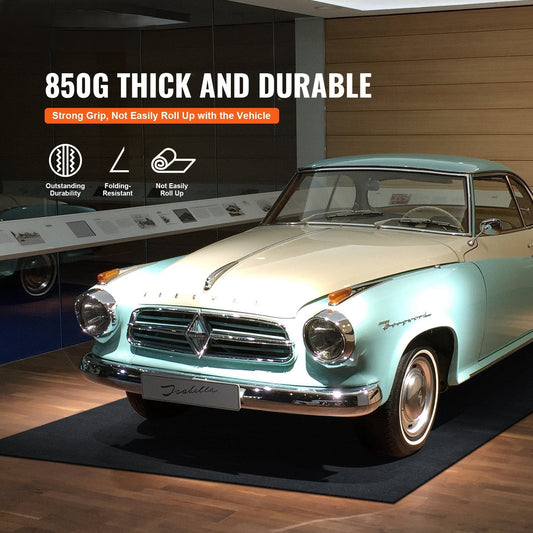 Waterproof Garage Floor Mat for Under Car, Non-slip 2 x 2.6 M Compact Size Heavy Duty Containment Mat, Protects Garage Floor from Water, Mud and Oil, For Garages,Greenhouses,Entrance