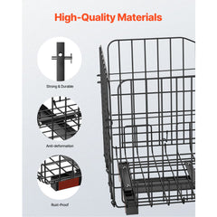 Scooter Rear Basket, Folding Metal Wire Basket, Heavy Duty & Spacious Cargo Basket, Works with 1-inch Receiver, Compatible with Most Golden, Drive & Pride Mobility Scooter