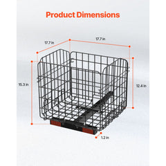 Scooter Rear Basket, Folding Metal Wire Basket, Heavy Duty & Spacious Cargo Basket, Works with 1-inch Receiver, Compatible with Most Golden, Drive & Pride Mobility Scooter