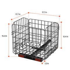 Scooter Rear Basket, Folding Metal Wire Basket, Heavy Duty & Spacious Cargo Basket, Works with 1-inch Receiver, Compatible with Most Golden, Drive & Pride Mobility Scooter
