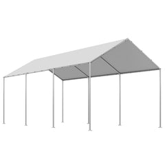 Carport Replacement Canopy, 6 x 3 m Potable Garage Tent Top Tarp, UV-Resistant & Waterproof Car Shelter Tarp, Heavy Duty Car Port Cover with Ball Buggees, Grey, Frame Not Included