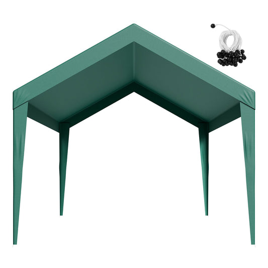 Carport Replacement Canopy, 6 x 3 m Potable Garage Tent Top Tarp, UV-Resistant & Waterproof Car Shelter Tarp, Heavy Duty Car Port Cover with Ball Buggees, Dark Green, Frame Not Included