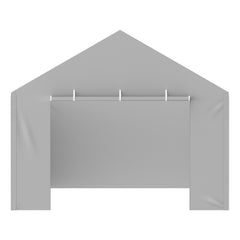 Carport Replacement Canopy Cover Side Wall 6 x 3.6 m, Garage Tent Shelter Tarp Heavy-Duty Waterproof & UV Protected, Easy Installation with Ball Bungees,Grey (Top and Frame Not Included)