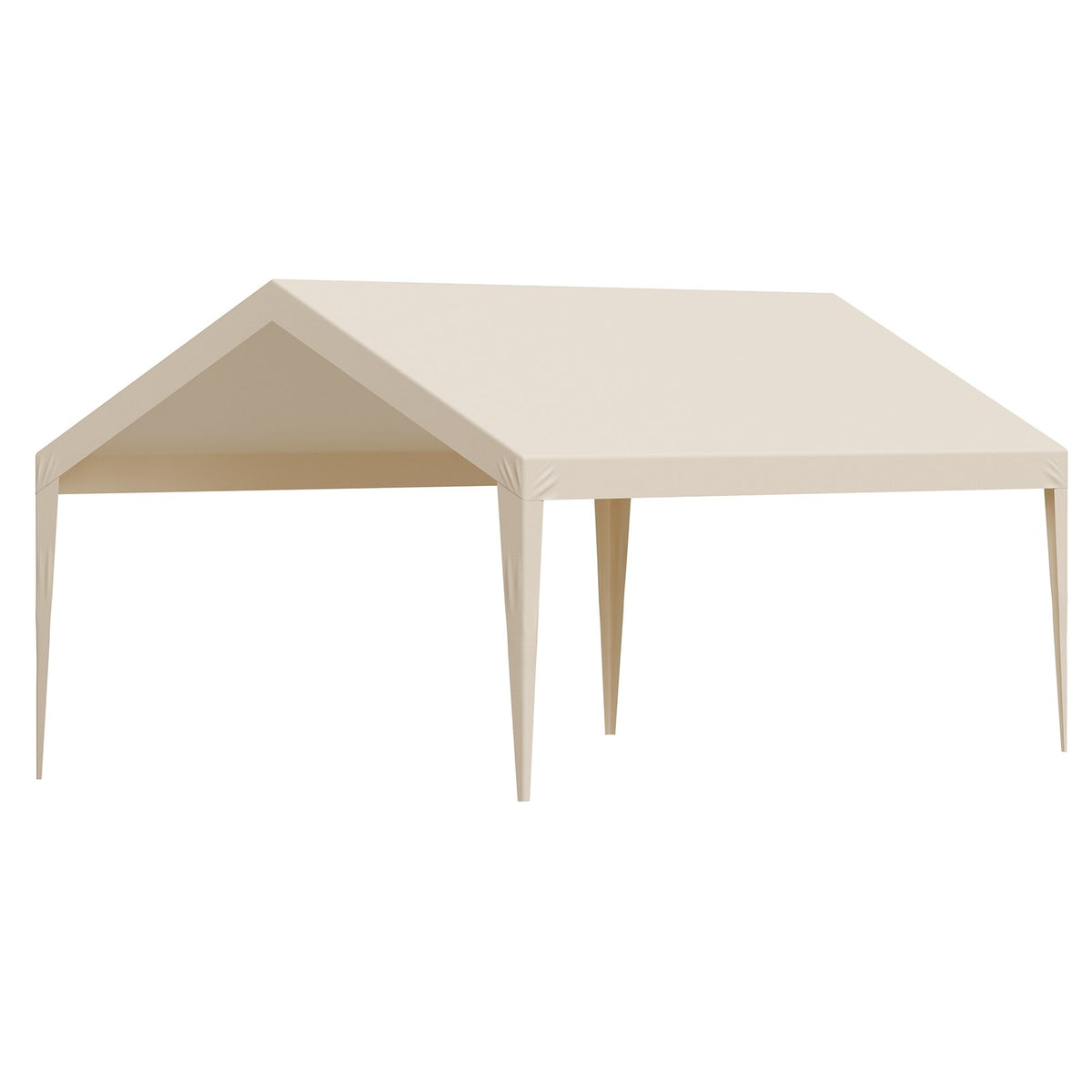 Carport Replacement Canopy, 6 x 3.6 m Potable Garage Tent Top Tarp, UV-Resistant & Waterproof Car Shelter Tarp, Heavy Duty Car Port Cover with Ball Buggees, Beige, Frame Not Included