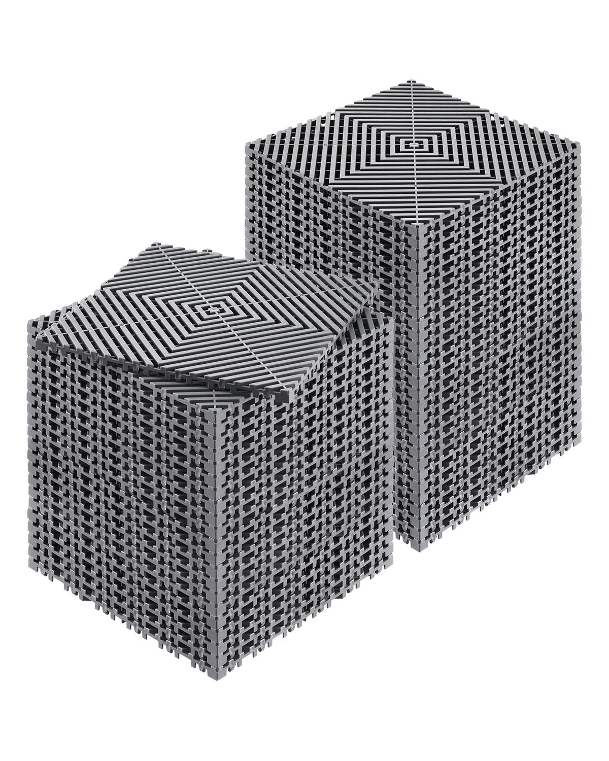 Interlocking Drainage Mat, 31 x 31 cm Modular Interlocking Cushion, 50 Pcs Splicing Drainage Mats, Non-Slip Gray PP Drainage Floor Tile and Shower Mat, for Garage, Garden, Kitchen & Outdoor