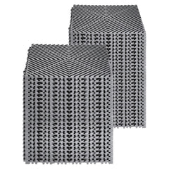 Interlocking Drainage Mat, 31 x 31 cm Modular Interlocking Cushion, 50 Pcs Splicing Drainage Mats, Non-Slip Gray PP Drainage Floor Tile and Shower Mat, for Garage, Garden, Kitchen & Outdoor