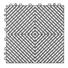 Interlocking Drainage Mat, 31 x 31 cm Modular Interlocking Cushion, 50 Pcs Splicing Drainage Mats, Non-Slip Gray PP Drainage Floor Tile and Shower Mat, for Garage, Garden, Kitchen & Outdoor