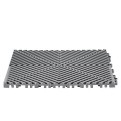 Interlocking Drainage Mat, 31 x 31 cm Modular Interlocking Cushion, 50 Pcs Splicing Drainage Mats, Non-Slip Gray PP Drainage Floor Tile and Shower Mat, for Garage, Garden, Kitchen & Outdoor