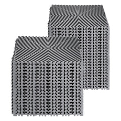 Interlocking Drainage Mat, 31 x 31 cm Modular Interlocking Cushion, 40 Pcs Splicing Drainage Mats, Non-Slip Gray PP Drainage Floor Tile and Shower Mat, for Garage, Garden, Kitchen & Outdoor