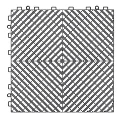 Interlocking Drainage Mat, 31 x 31 cm Modular Interlocking Cushion, 40 Pcs Splicing Drainage Mats, Non-Slip Gray PP Drainage Floor Tile and Shower Mat, for Garage, Garden, Kitchen & Outdoor