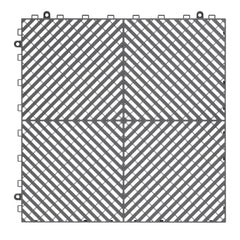 Interlocking Drainage Mat, 41.5 x 41.5 cm Modular Interlocking Cushion, 24 Pcs Splicing Drainage Mats, PP Non-Slip Drainage Floor Tile and Shower Mat, for Garage, Garden, Kitchen & Outdoor