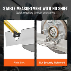 Wheel Alignment Tool, 2-Pack Toe Alignment Toe Plates, Stainless Steel Wheel Alignment Tool Plate, Toe Angle Accurate Measurement, Includes 2 Measuring Tapes & Conversion Chart