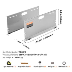 Wheel Alignment Tool, 2-Pack Alignment Tool Toe Plates, Stainless Steel Toe Angle Measurement Tool Plate, 4 Alignment Rods and Magnetic Slots, Includes Measuring Tapes & Conversion Chart