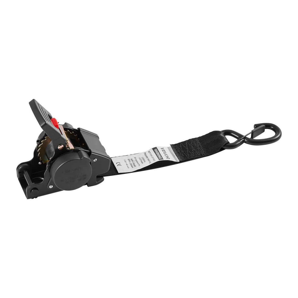 Wheel Chock Tie-Down Kit, Fixed Trailer Tie Down Strap, Car Tie Down Kit with S-Hook, Break Strength 748 kg & Working Load 250 kg Motorcycle Tie-Down System for Trailers, Boats, Snowmobiles