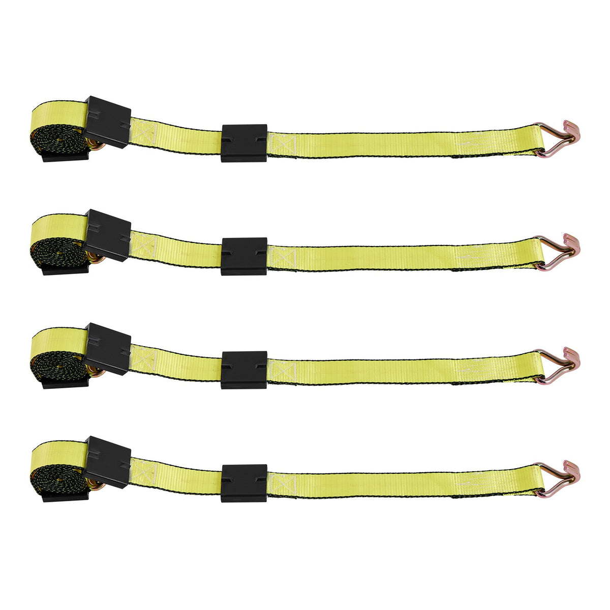 Wheel Chock Tie-Down Kit, Deck-Style Trailer Tie Down Strap, Car Tie Down Kit with J-Hook, Break Strength 4540 kg & Working Load 1512 kg Motorcycle Tie-Down System for SUVs, Trailers, Trucks