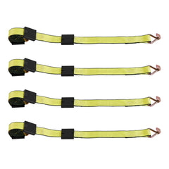 Wheel Chock Tie-Down Kit, Deck-Style Trailer Tie Down Strap, Car Tie Down Kit with J-Hook, Break Strength 4540 kg & Working Load 1512 kg Motorcycle Tie-Down System for SUVs, Trailers, Trucks