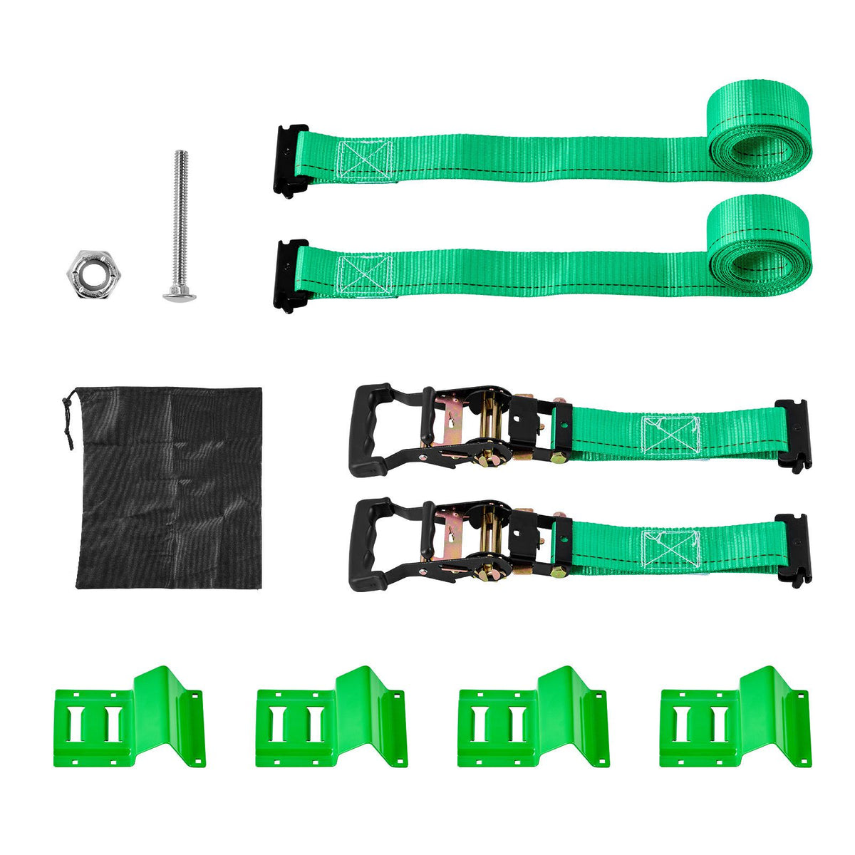 Wheel Chock Tie-Down Kit, Chock-Style Trailer Tie Down Strap, Car Tie Down Kit with Buckle, Break Strength 1986.73 kg & Working Load 662 kg Motorcycle Tie-Down System for ATVs, UTVs & Trailers