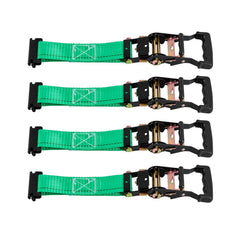 Wheel Chock Tie-Down Kit, Chock-Style Trailer Tie Down Strap, Car Tie Down Kit with Buckle, Break Strength 1986.73 kg & Working Load 662 kg Motorcycle Tie-Down System E-Hooks for ATVs, UTVs