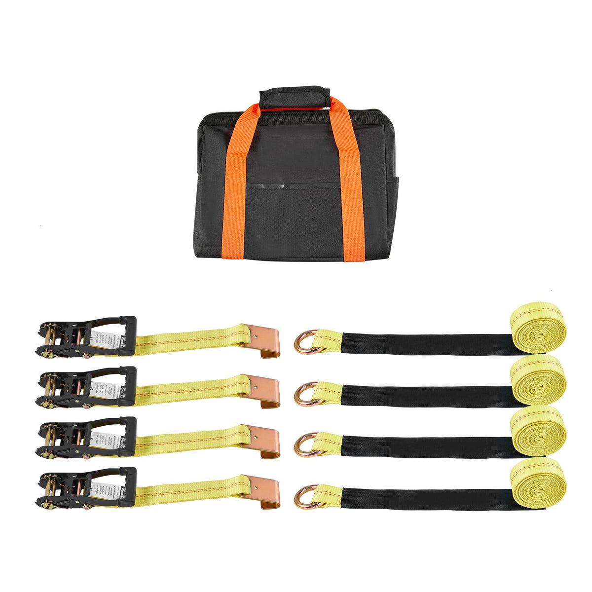 Wheel Chock Tie-Down Kit, Tire-Style Motorcycle Tie-Down System, Car Tie Down Kit with Flat Hook, Break Strength 4540 kg & Working Load 1512 kg Trailer Tie Down Strap for ATVs, SUVs, Trailers