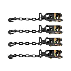 Wheel Chock Tie-Down Kit, Tire-Style Tow Dolly Strap, Car Tie Down Kit with Heavy-Duty Hook, Break Strength 4540 kg & Working Load 1512 kg Motorcycle Tie-Down System with O-Ring for ATV, SUV