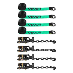 Wheel Chock Tie-Down Kit, Tire-Style Tow Dolly Strap, Car Tie Down Kit with Heavy-Duty Hook, Break Strength 4540 kg & Working Load 1512 kg Motorcycle Tie-Down System for ATV, SUV, Trailer