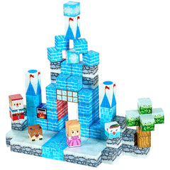 VEVOR Magnetic Blocks, 150 PCS Glacier Castle Set, Magnetic Building Cubes for Kids, STEM Montessori Sensory Toys for Christmas Birthday Gift, Construction Stacking Toy for 3+ Years Old Boys & Girls