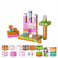 Magnetic Blocks, 100 PCS Princess Castle Set, Magnetic Building Cubes for Kids, STEM Montessori Sensory Toys for Christmas Birthday Gift, Construction Stacking Toy for 3+ Years Old Boys & Girls