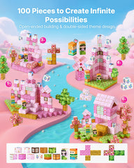 Magnetic Blocks, 100 PCS Princess Castle Set, Magnetic Building Cubes for Kids, STEM Montessori Sensory Toys for Christmas Birthday Gift, Construction Stacking Toy for 3+ Years Old Boys & Girls