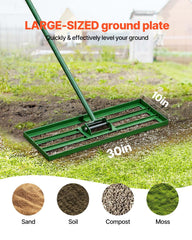 Lawn Leveling Rake, 30"x10" Level Lawn Tool, Heavy-duty Lawn Leveler with 78" Steel Extended Handle, Yard Leveling Rake Suit for Garden, Golf Lawn, Farm