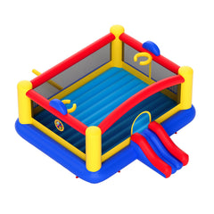 Inflatable Bounce House, Outdoor High Quality Playhouse Trampoline, Jumping Bouncer with Blower, Slide, and Storage Bag, Family Backyard Bouncy Castle, for Kid Ages 3_10 Years, 4.5x4.4x2m