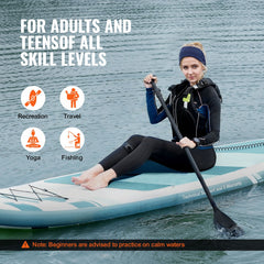 Inflatable Stand Up Paddle Board, 152 mm Wide SUP Paddleboard, with Board Accessories, Pump, Paddle, Fin, Phone Bag, Backpack, Ankle Leash, Repair Kit, Non-slip Deck for Youth & Adults
