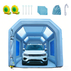 Inflatable Spray Booth Car Paint Tent 20x10x8ft Filter System 2 Blowers
