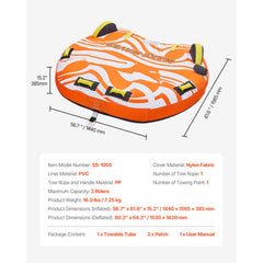 Towable Tube for Boating 1-2 Riders Inflatable Boat Tubes and Towables