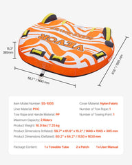 Towable Tube for Boating 1-2 Riders Inflatable Boat Tubes and Towables