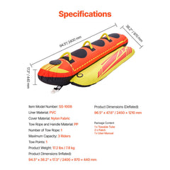 Towable Tubes for Boating 1-3 Riders Inflatable Boat Tubes Towables 510lbs