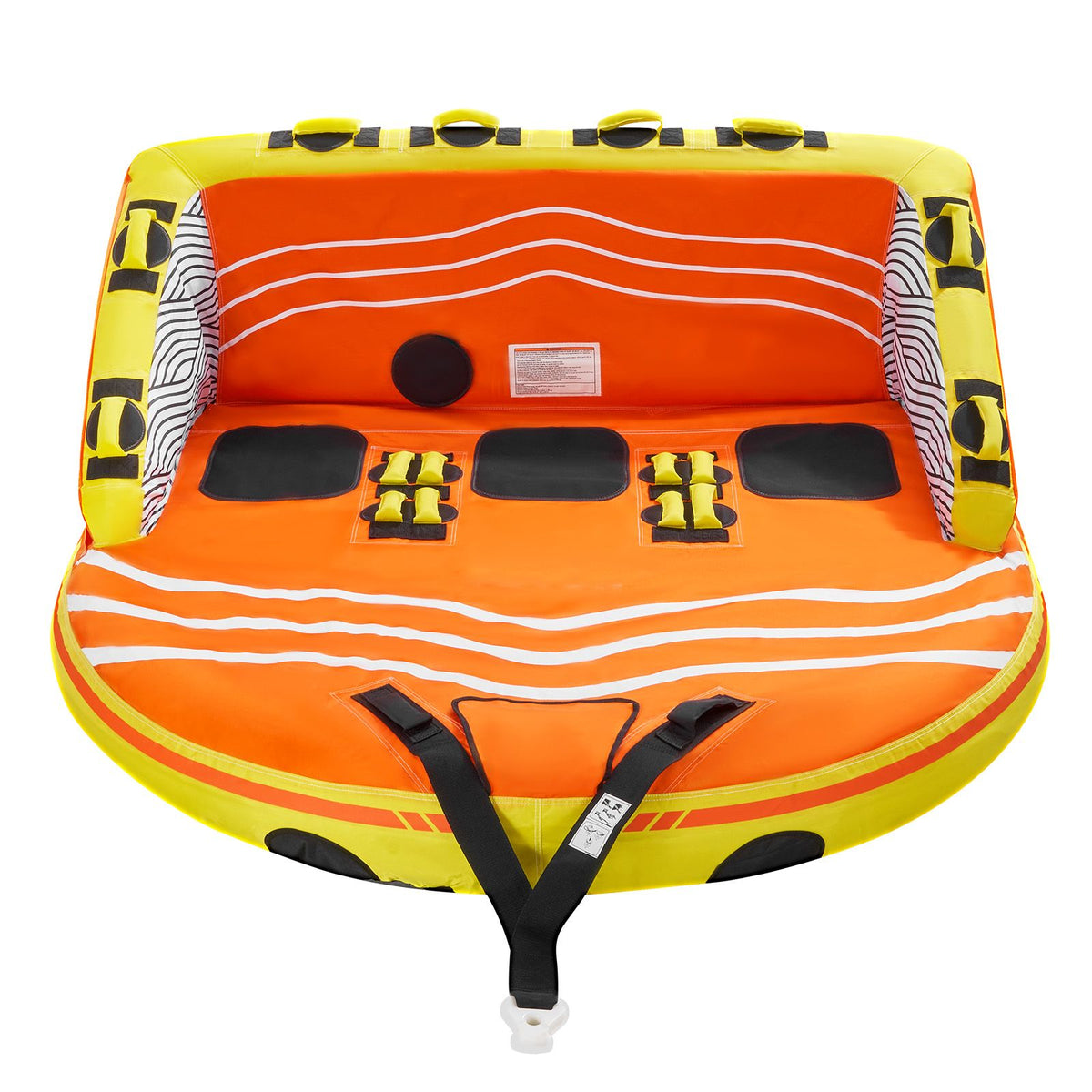 Towable Tube for Boating, 1-3 Riders Inflatable Boat Tubes and Towables, 510lbs Water Sport Towable Tube for Boat to Pull - with Full Nylon Cover, 16 Grab Handles, Dual Tow Points & Safety Valve