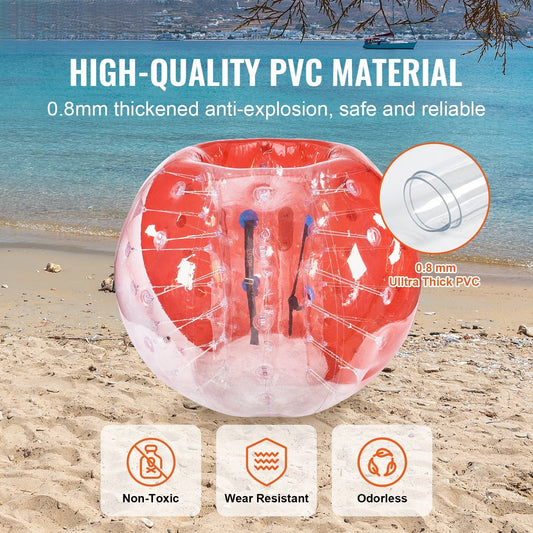 Inflatable Bumper Ball 1-Pack, 5FT/1.5M Body Sumo Zorb Balls for Teen & Adult, 0.8mm Thick PVC Human Hamster Bubble Balls for Outdoor Team Gaming Play, Bumper Bopper Toys for Garden, Yard, Park