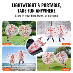 Inflatable Bumper Ball 1-Pack, 5FT/1.5M Body Sumo Zorb Balls for Teen & Adult, 0.8mm Thick PVC Human Hamster Bubble Balls for Outdoor Team Gaming Play, Bumper Bopper Toys for Garden, Yard, Park