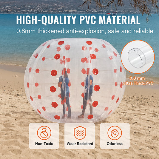 Inflatable Bumper Ball 1-Pack, 5FT/1.5M Body Sumo Zorb Balls for Teen & Adult, 0.8mm Thick PVC Human Hamster Bubble Balls for Outdoor Team Gaming Play, Bumper Bopper Toys for Garden, Yard, Park